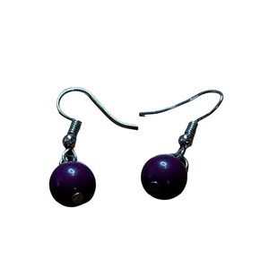Purple Violet Dangle Ball Earrings